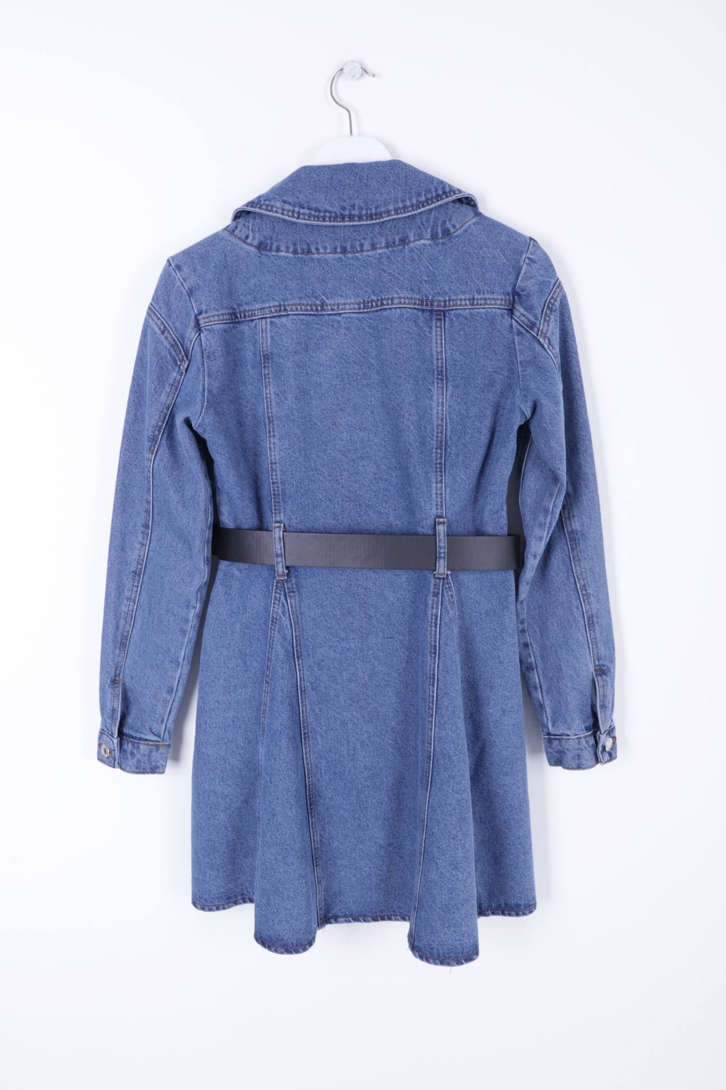 Düğmeli Cepli Kot Elbise