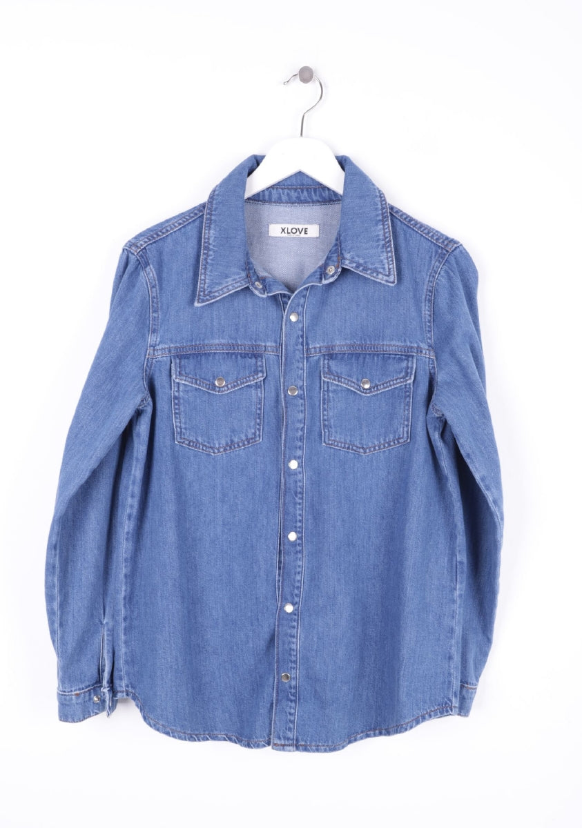 Çıtçıtlı Kot Gömlek