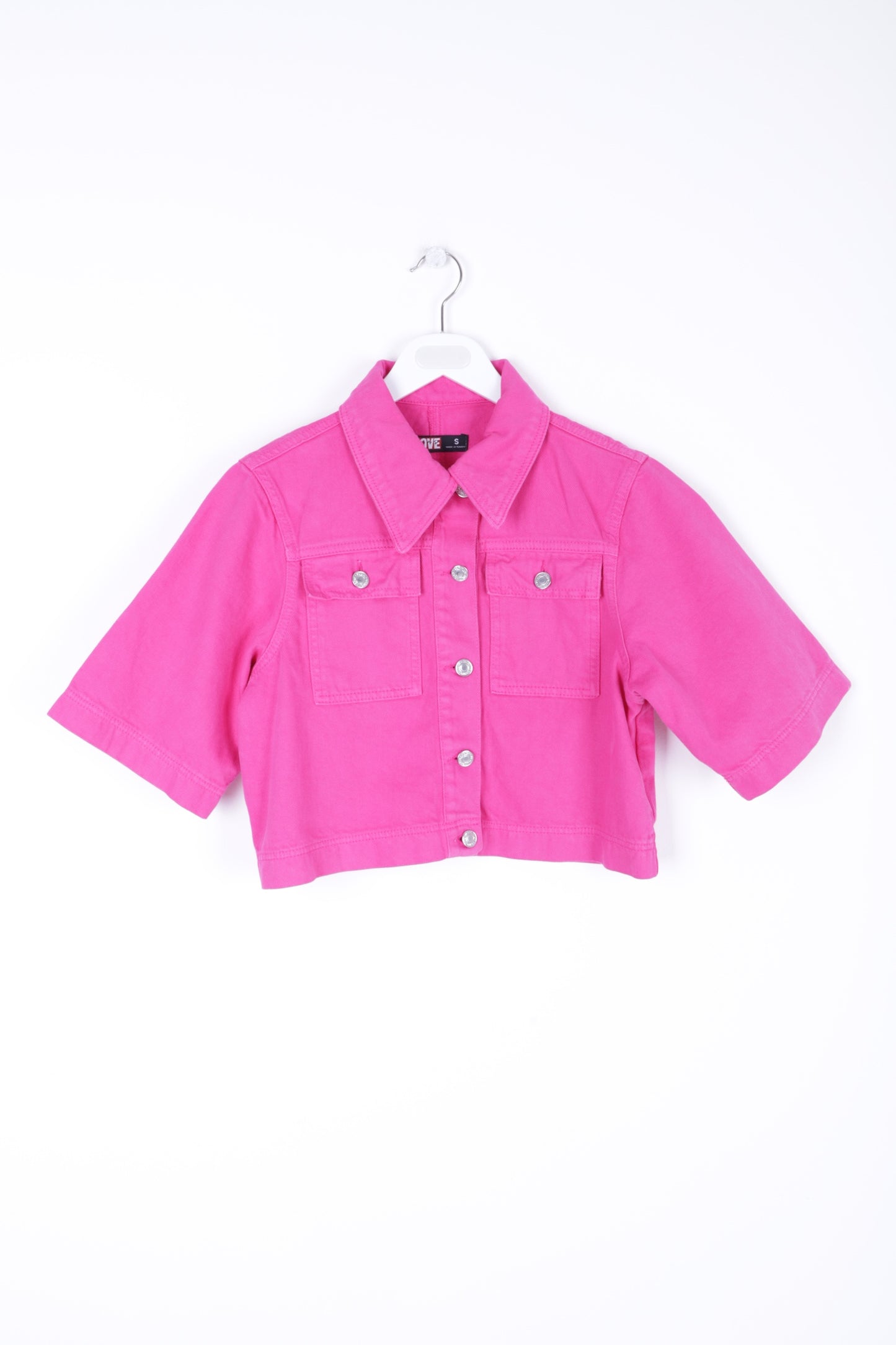 Kısa Kollu Düğmeli Kısa Kot Ceket