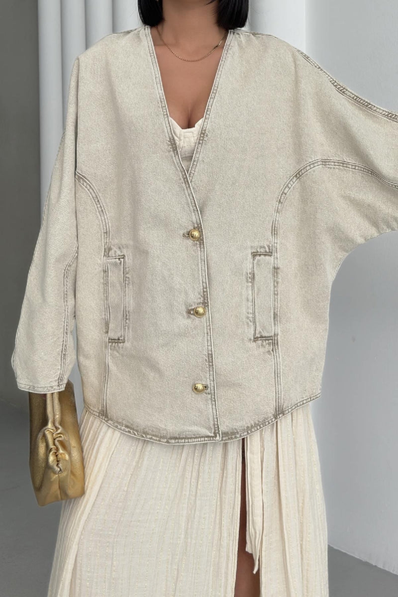 Oversize Yarasa Kollu Kot Ceket