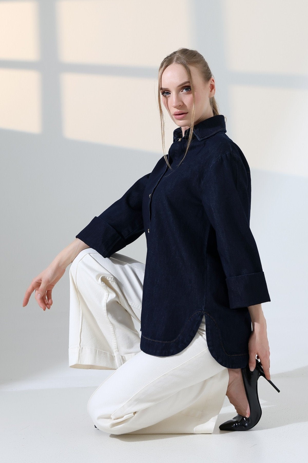 Oversize Düğmeli Gömlek 6262
