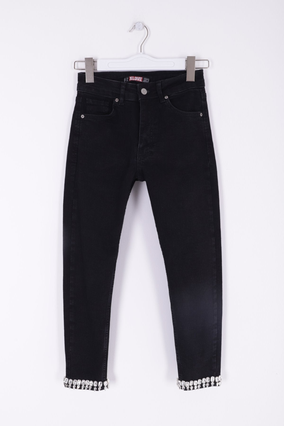Paçası Taşlı Skinny Kot Pantolon 7037