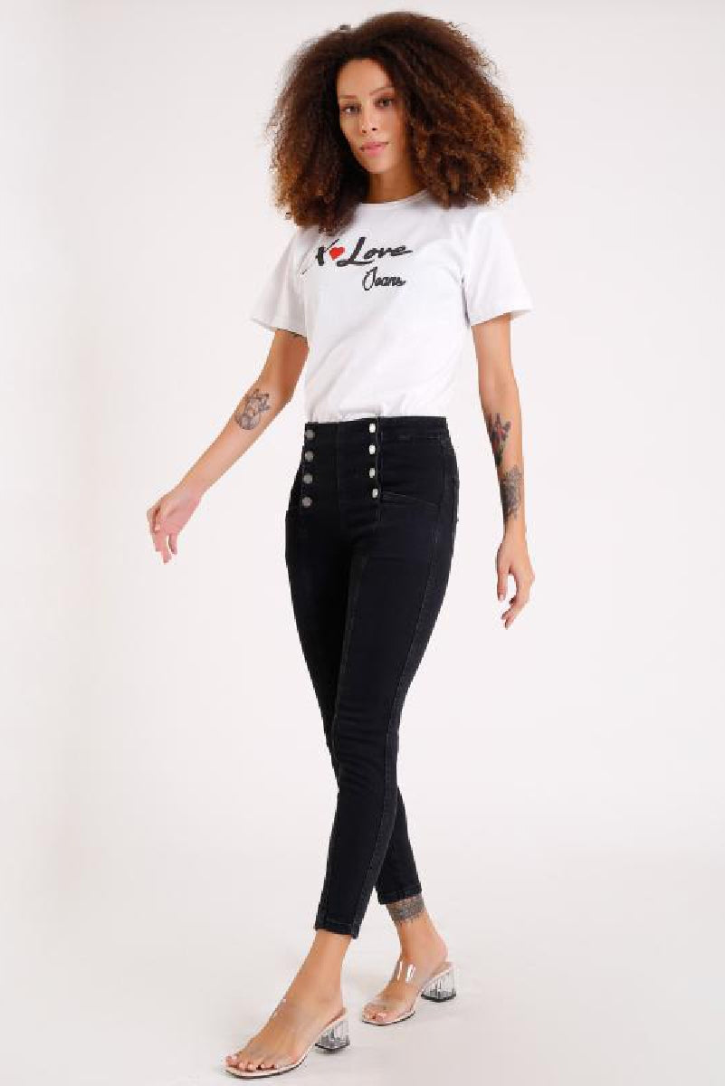 Yandan Bağcıklı Kot Pantolon 725