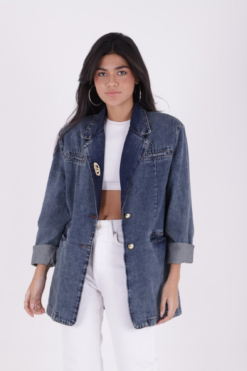 Düğmeli Klasik Blazer Ceket 6066