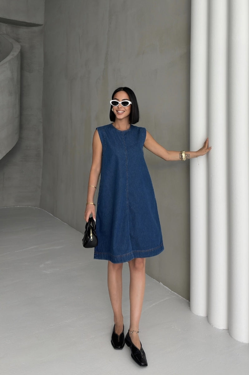 Kolsuz Cepli Oversize Elbise 3043