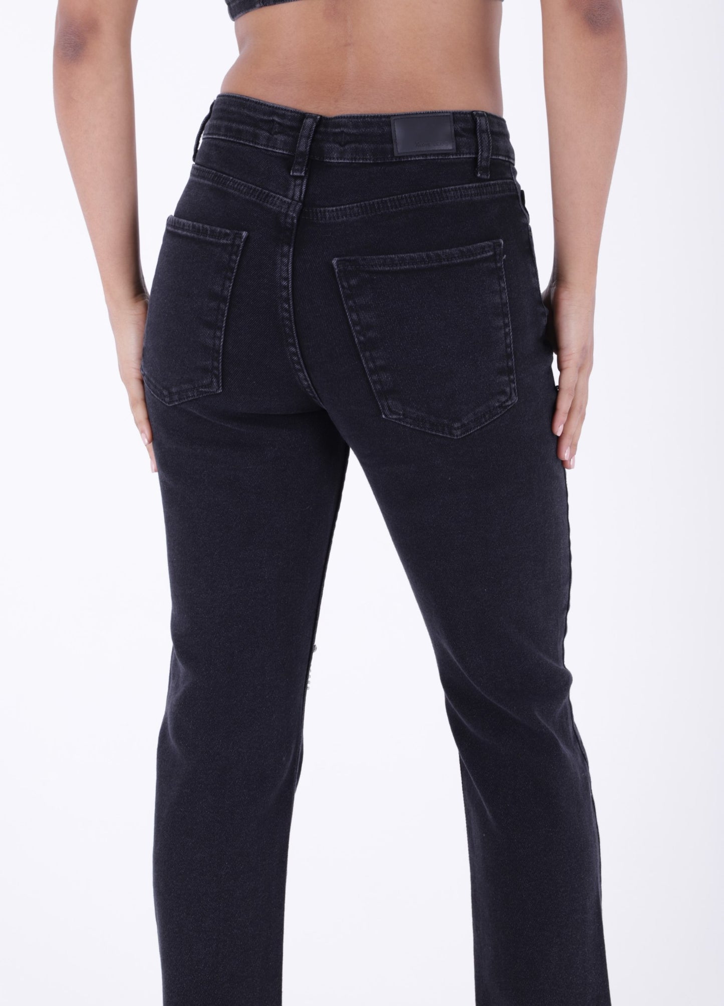 Damla Taşlı Mom Fit Kot Pantolon