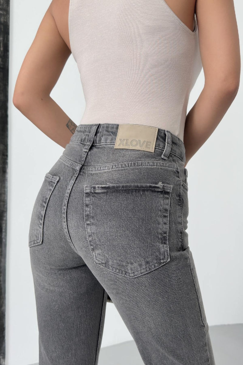 Yüksel Bel Straight Kot Pantolon