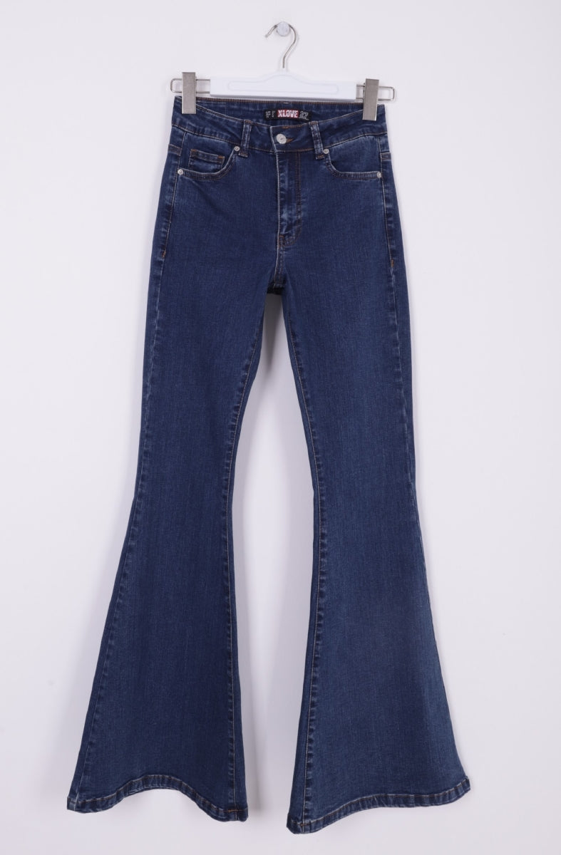 Geniş İspanyol Kot Pantolon