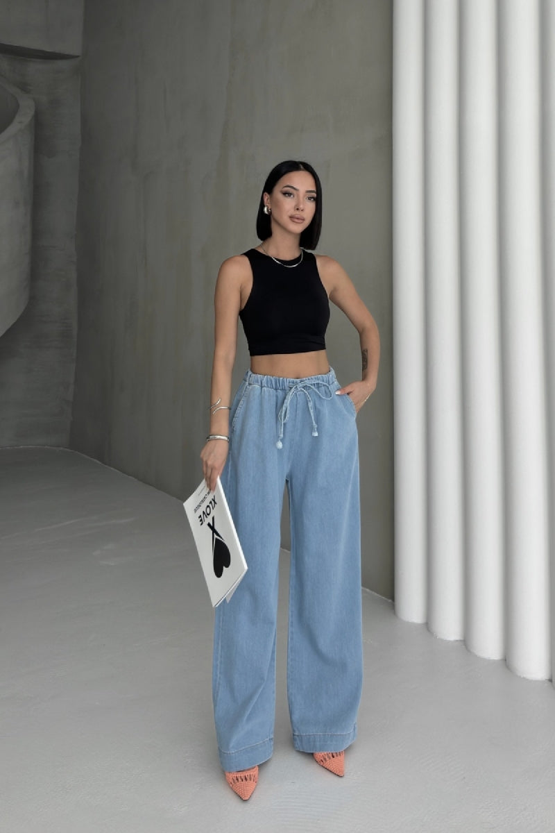 Beli Lastikli Palazzo Pantolon