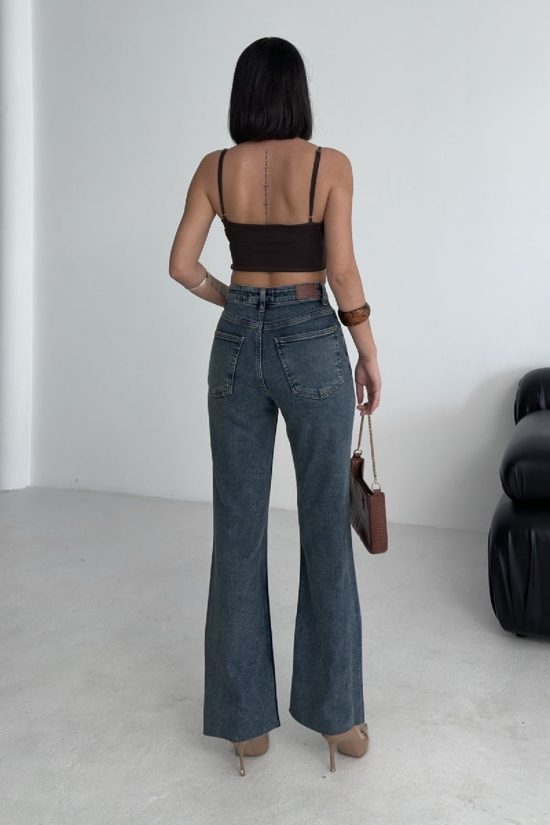 İspanyol Mom Fit Kot Pantolon