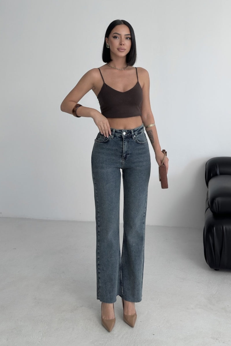 İspanyol Mom Fit Kot Pantolon