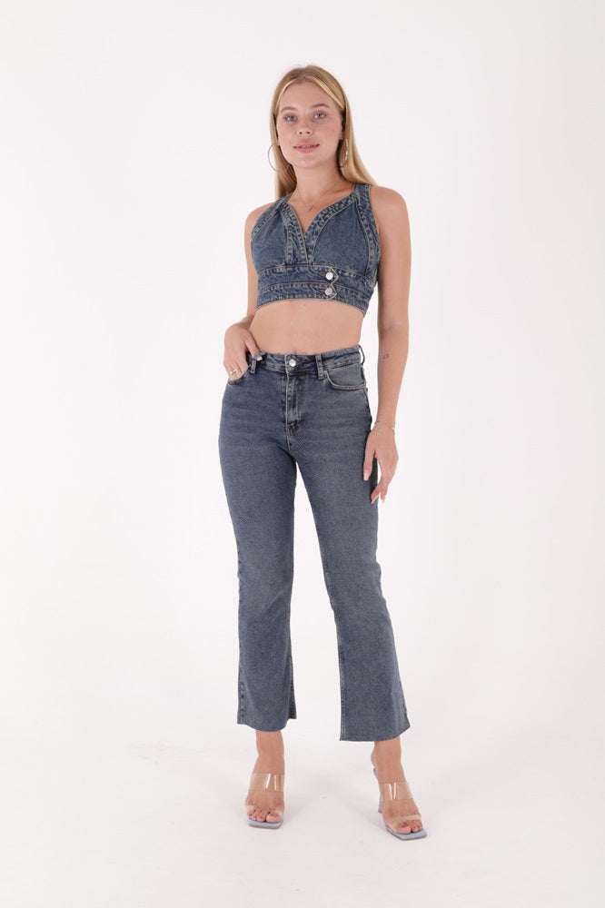 İspanyol Mom Fit Kot Pantolon