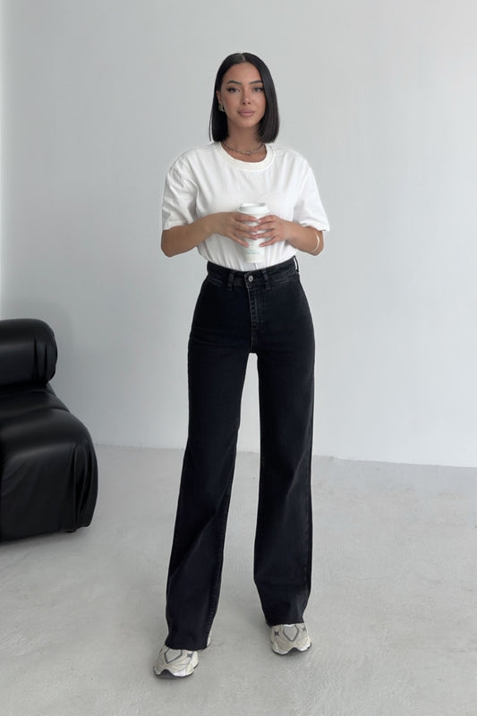 Dekoratif Cep Detaylı Palazzo Kot Pantolon