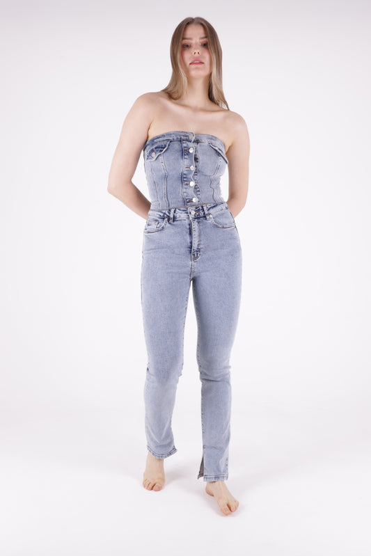 Slit Detailed Plain Jean