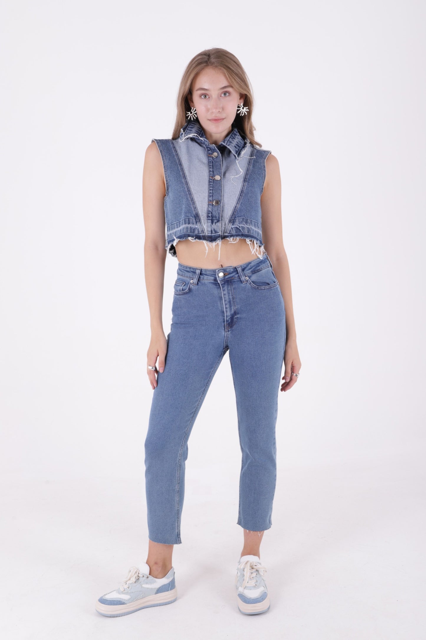 Dikişsiz Paça Mom Fit Kot Pantolon 764