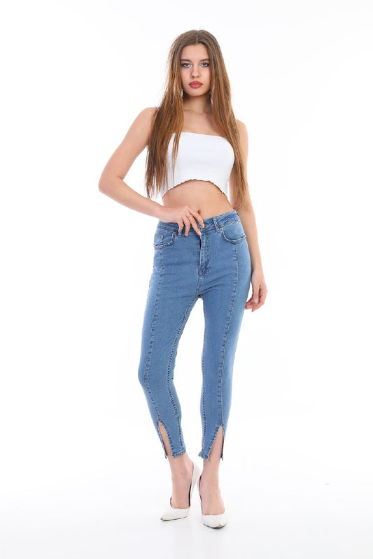 Önü Yırtmaçlı Skinny Kot Pantolon 1739