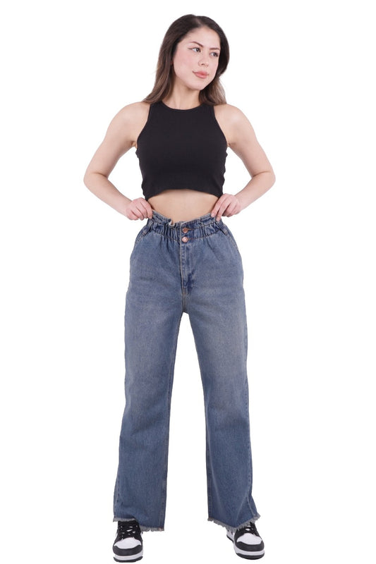 Beli Lastikli Bol Paça Relax Kot Pantolon 789