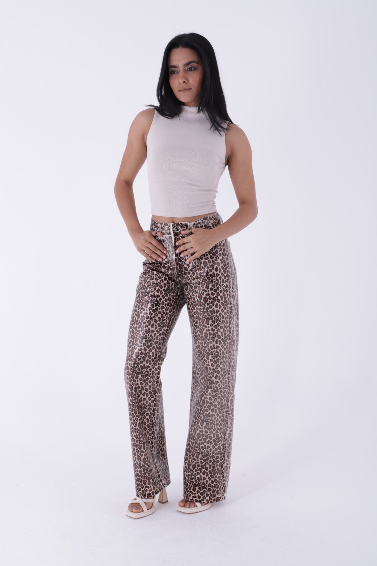 Leopar Palazzo Kot Pantolon 7028