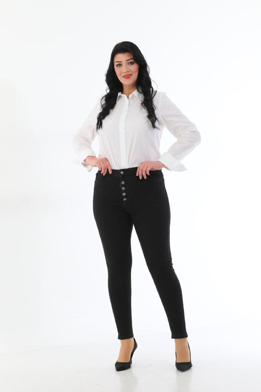 Önü Beş Düğmeli Skinny Kot Pantolon 555