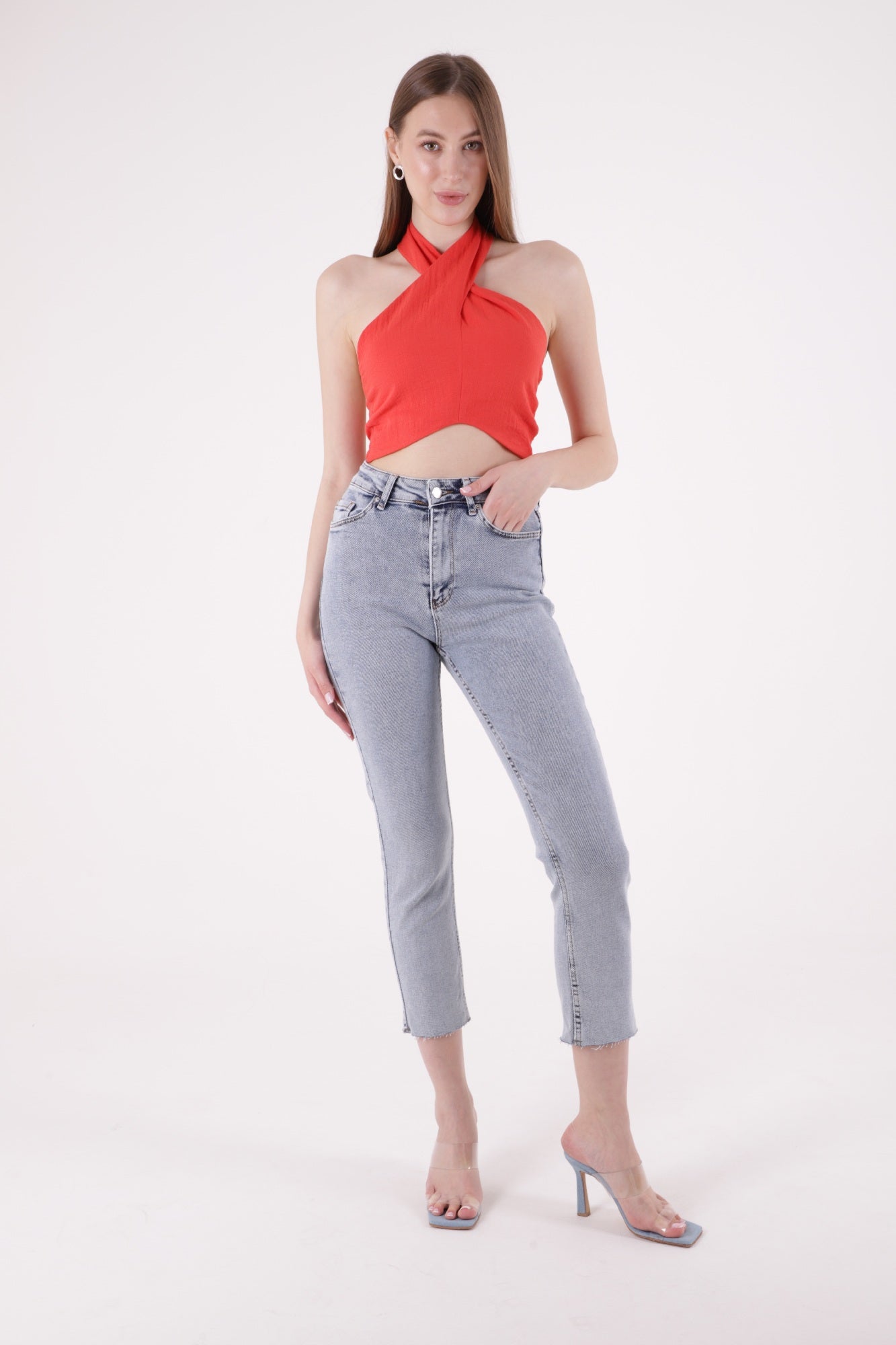 Dikişsiz Paça Mom Fit Kot Pantolon 764