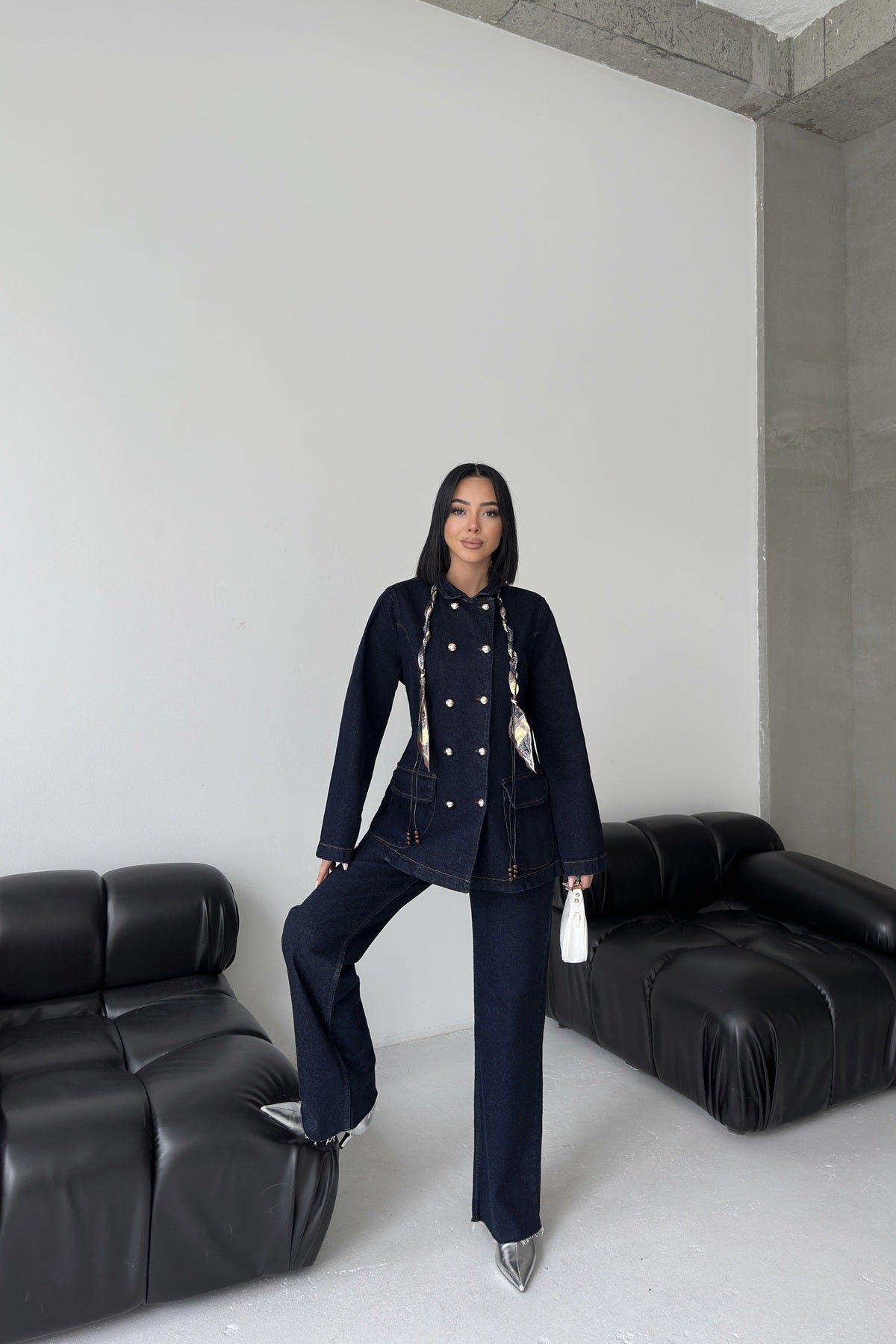 Belden Oturtmalı Düğmeli Gömlek 6248