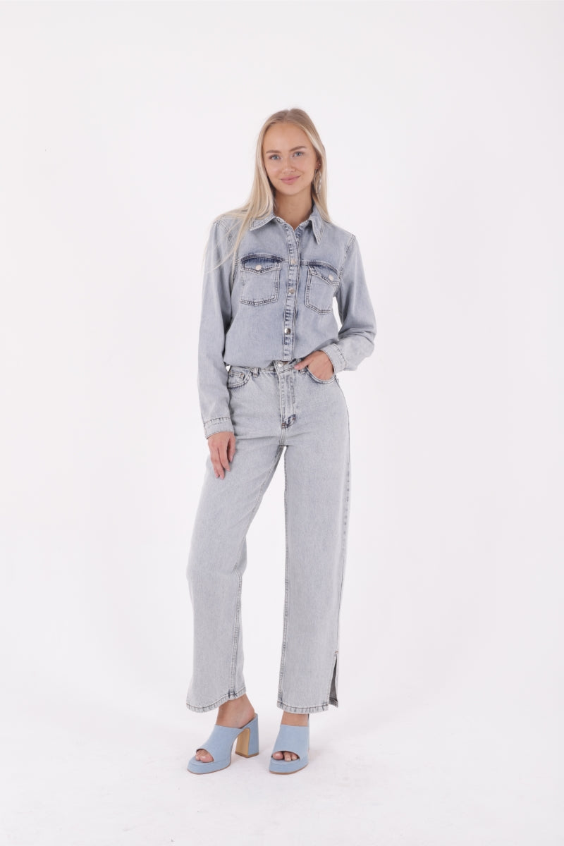 Çıtçıtlı Kot Gömlek 6013