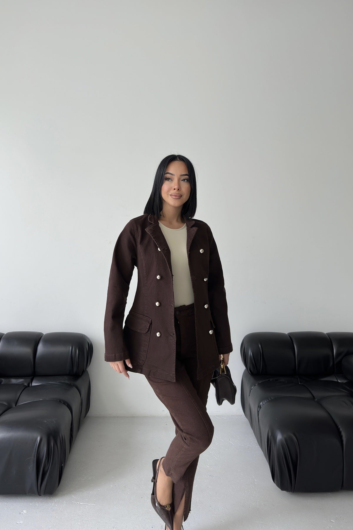 Belden Oturtmalı Düğmeli Gömlek 6248