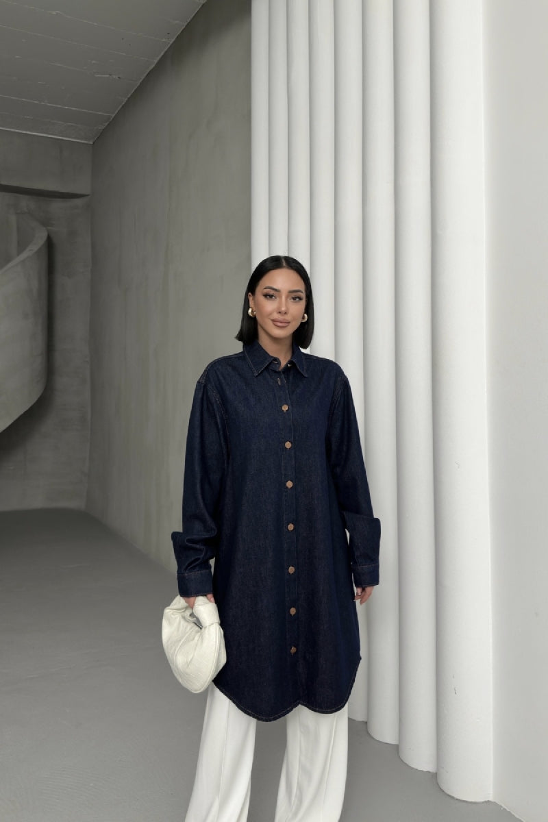 Balon Kollu Düğmeli Gömlek 6093