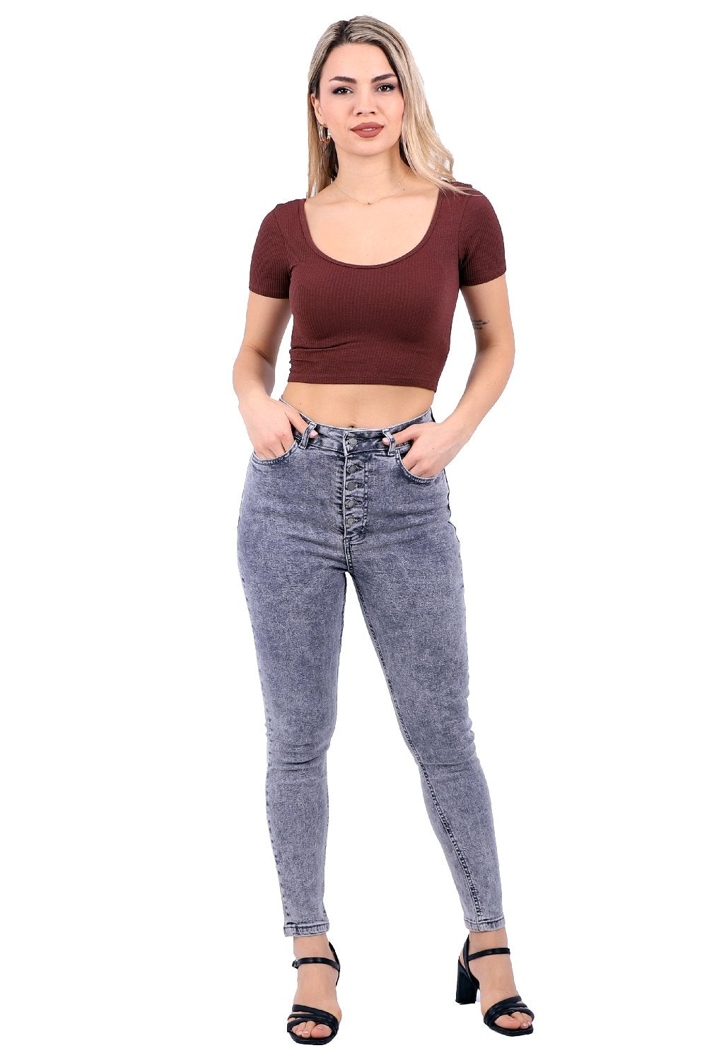Önü 5 Düğmeli Skinny Kot Pantolon 755