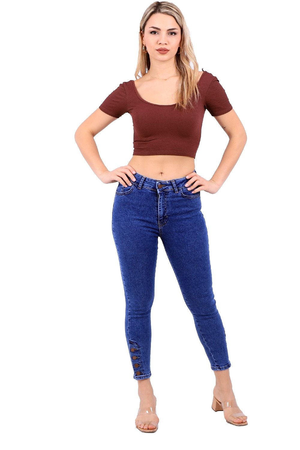 Paçası Dört Düğmeli Kot Pantolon 786