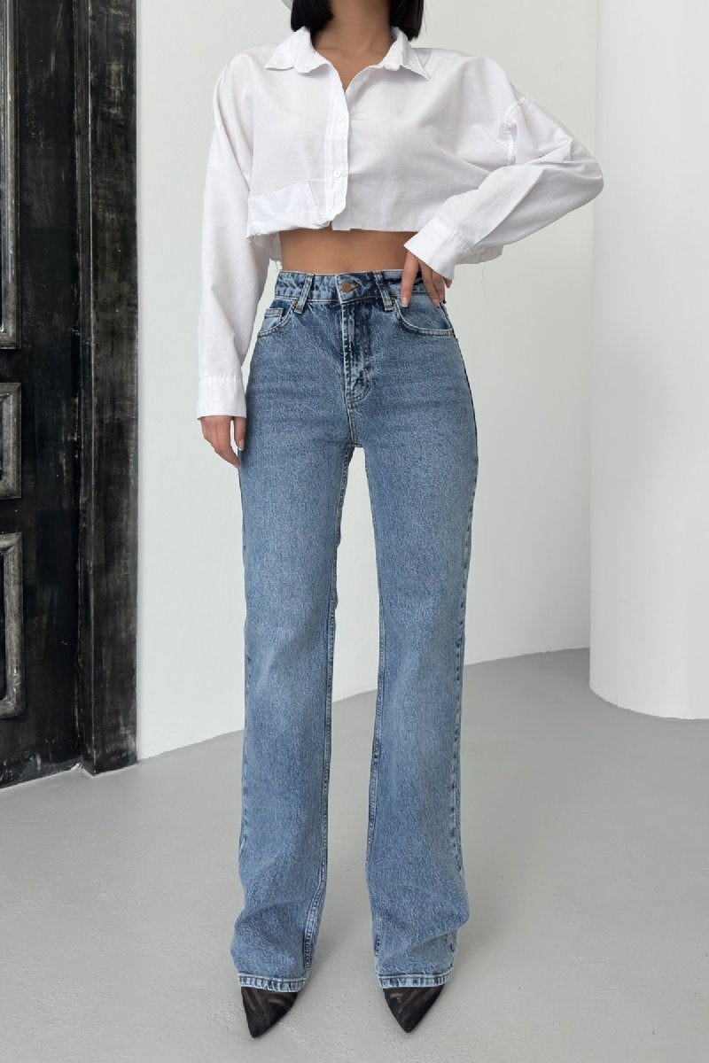 Yüksel Bel Straight Kot Pantolon 7033