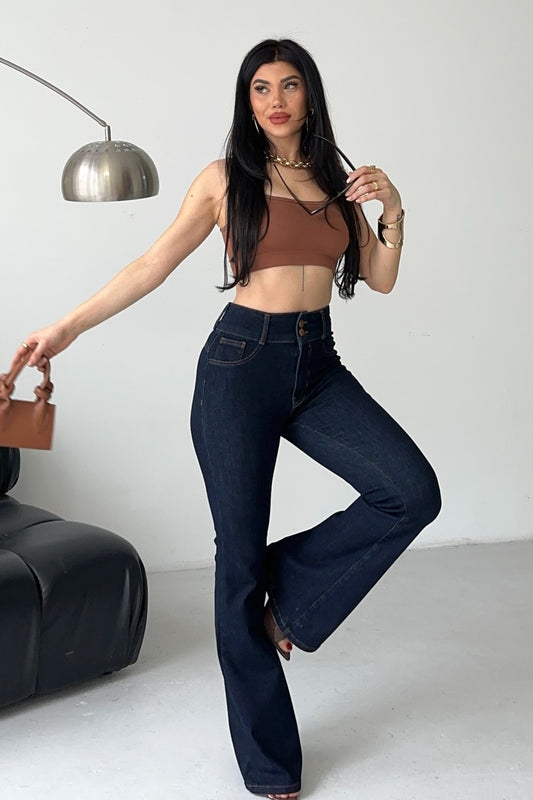 Pensli Geniş Kemerli Kot Pantolon 7151