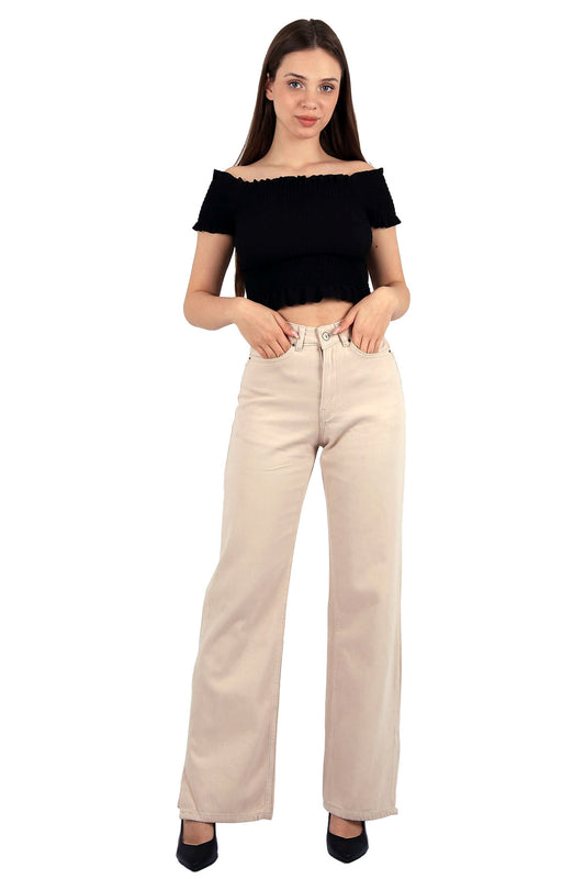 Paçası Yırtmaçlı Mom Fit Kot Pantolon 1732