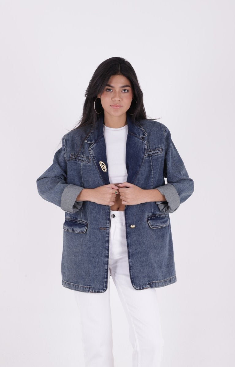 Düğmeli Klasik Blazer Ceket 6066