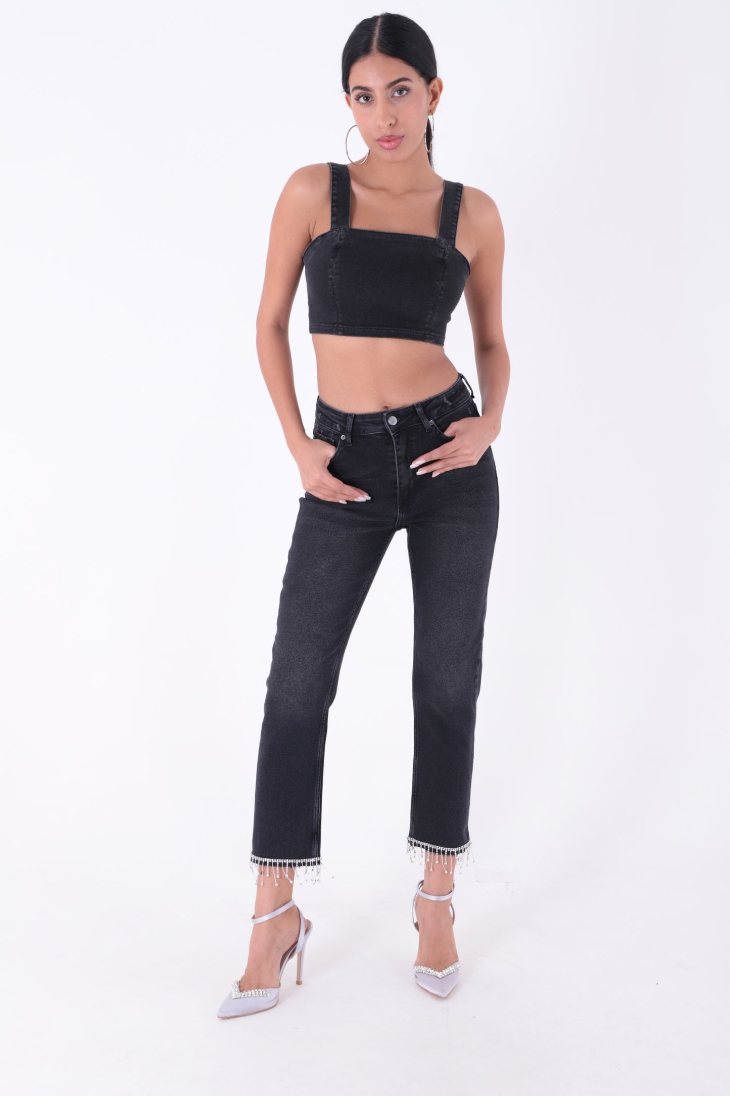 Paçasılı Dikişsiz Paça Mom Kot Pantolon 1890