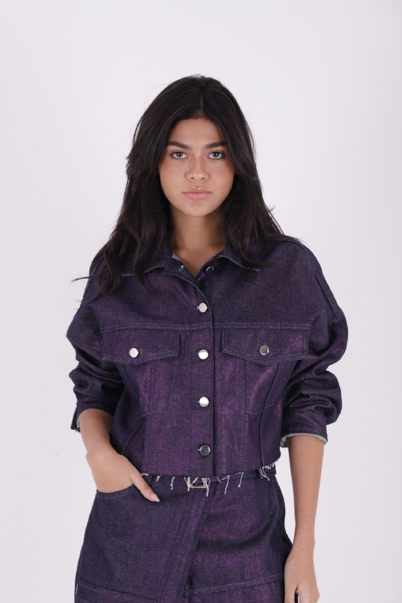 Kısa Oversize Kot Ceket 651