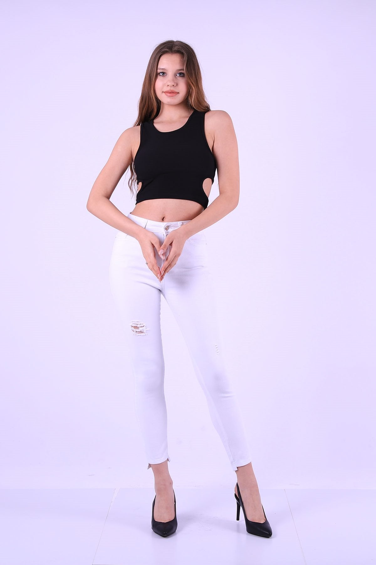 Asimetrik Paça Kot Pantolon 713