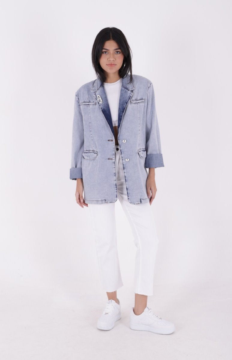 Düğmeli Klasik Blazer Ceket 6066