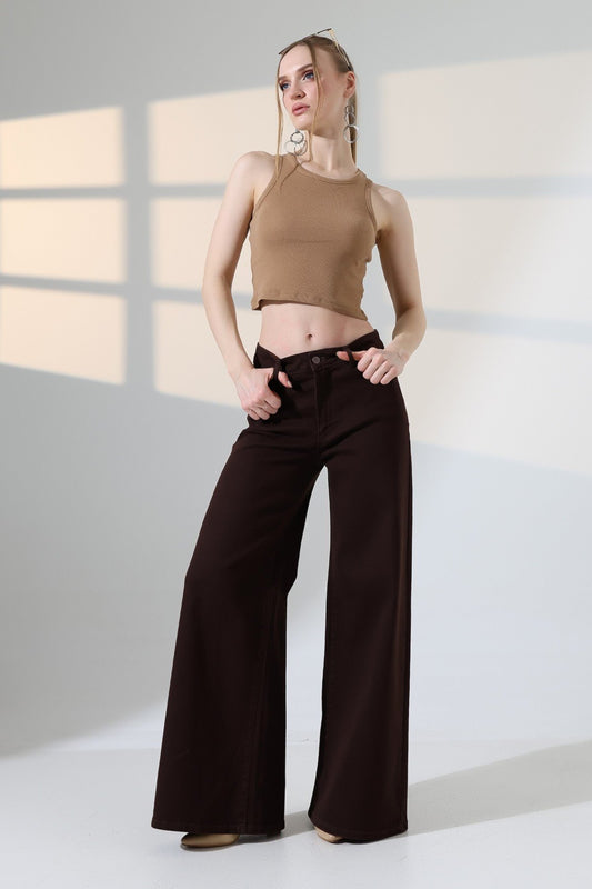 Geniş Paça Kot Pantolon 7082