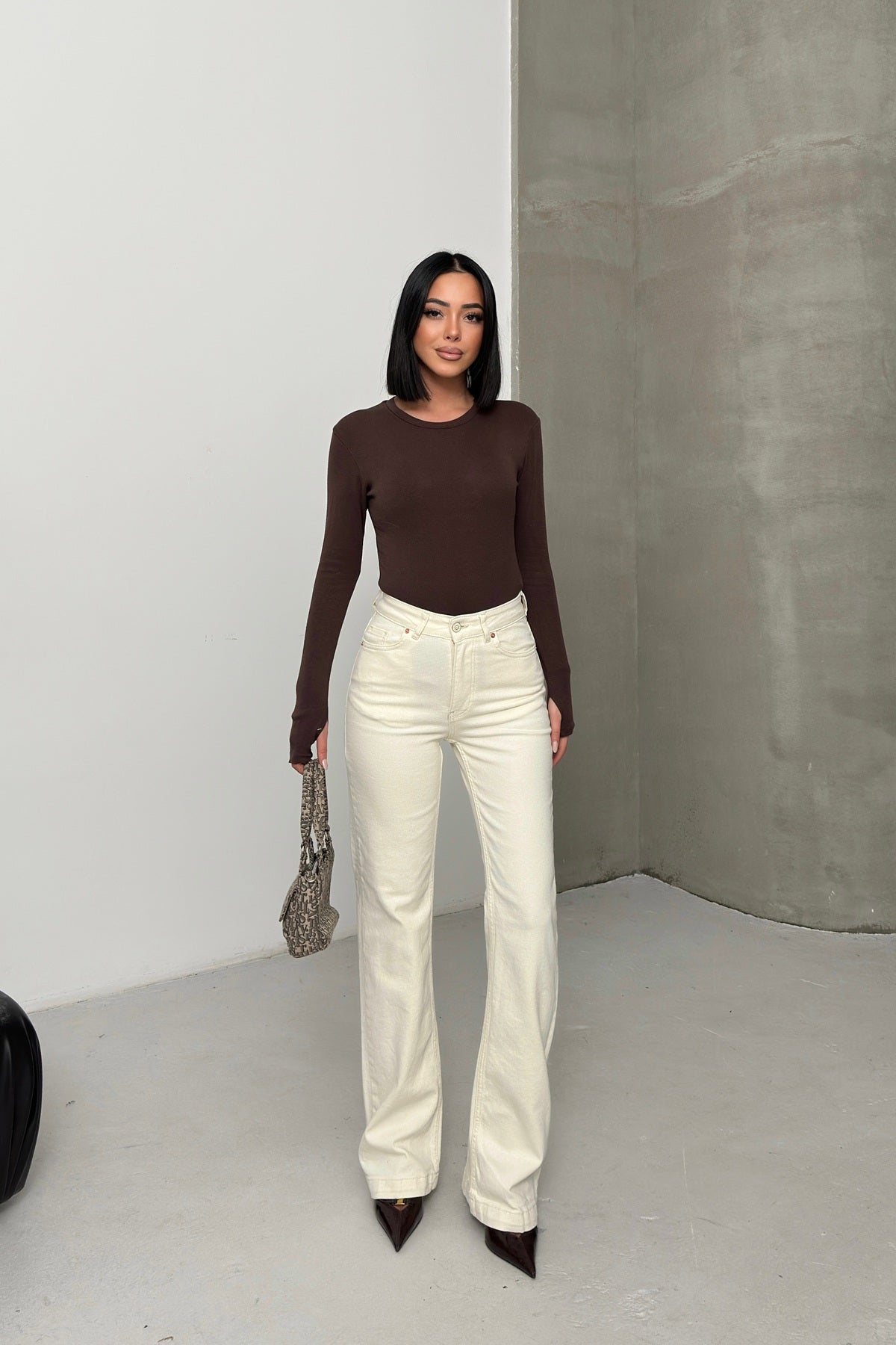 Dikişli Paça Bol Paça Relax Kot Pantolon 7026