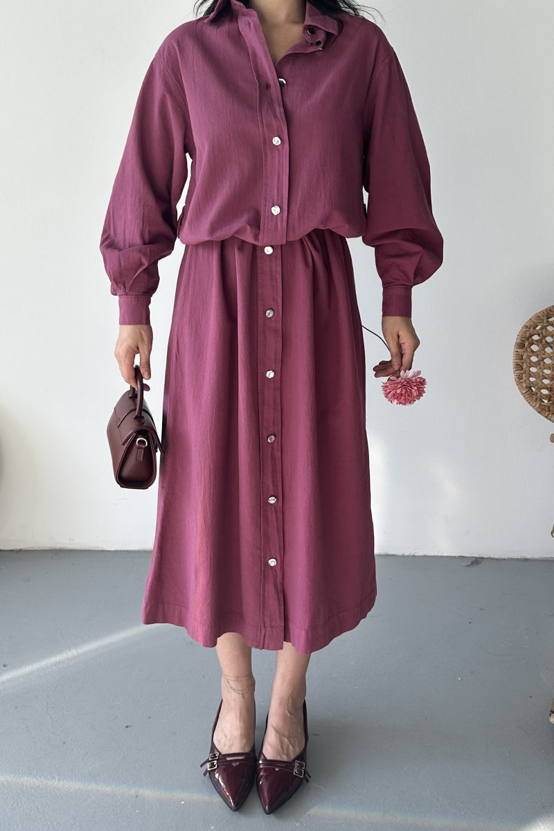 Uzun Keten Elbise HS303