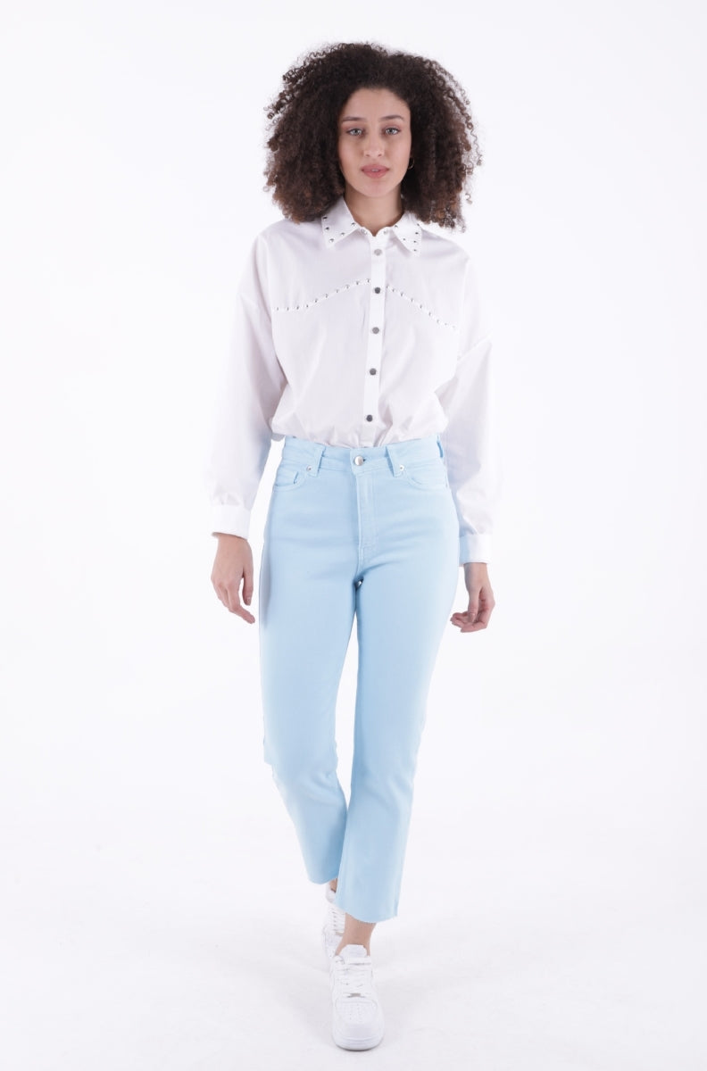 Dikişsiz Paça Mom Fit Kot Pantolon 764