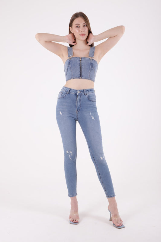 Az Yırtıklı Skinny Kot Pantolon 826