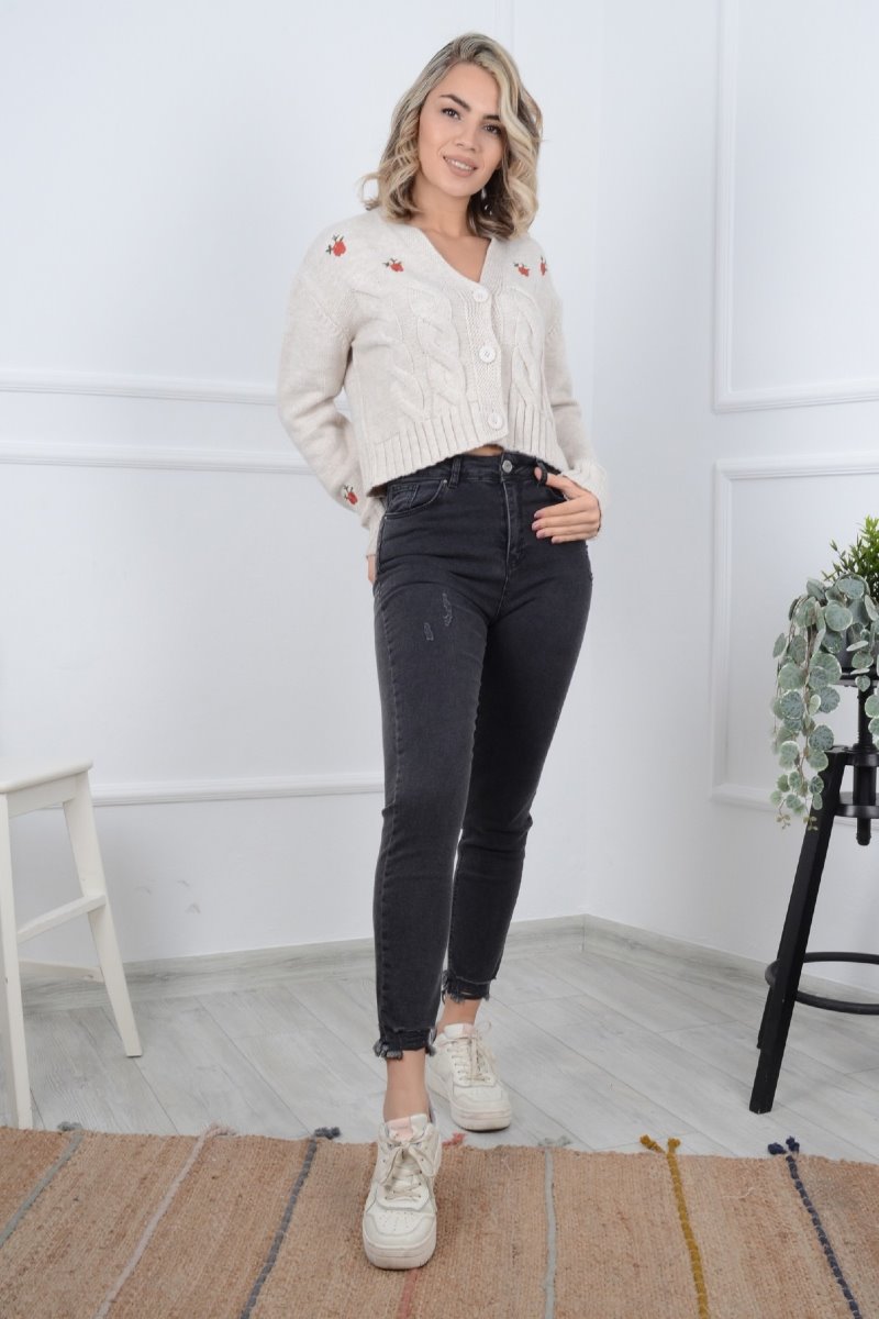 Paçası Mom Fit Kot Pantolon 884