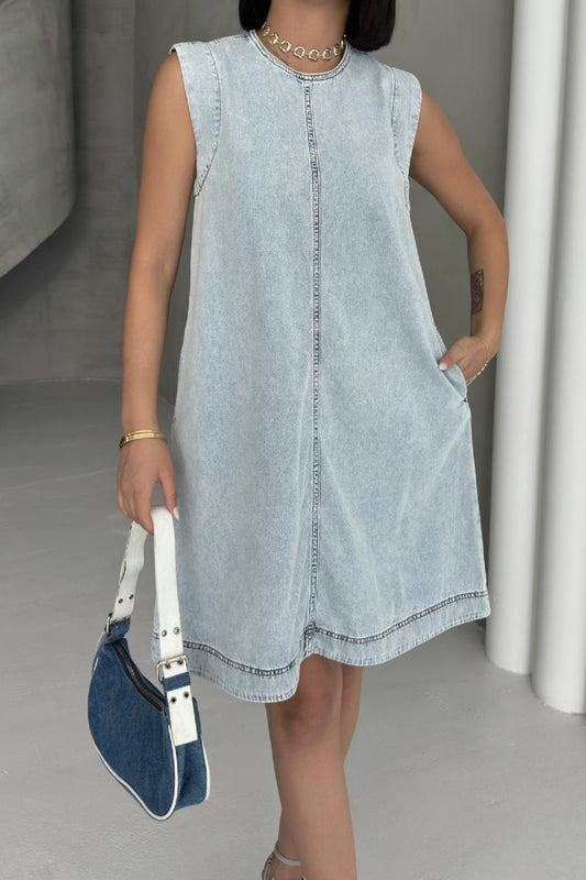 Kolsuz Cepli Oversize Elbise 3043