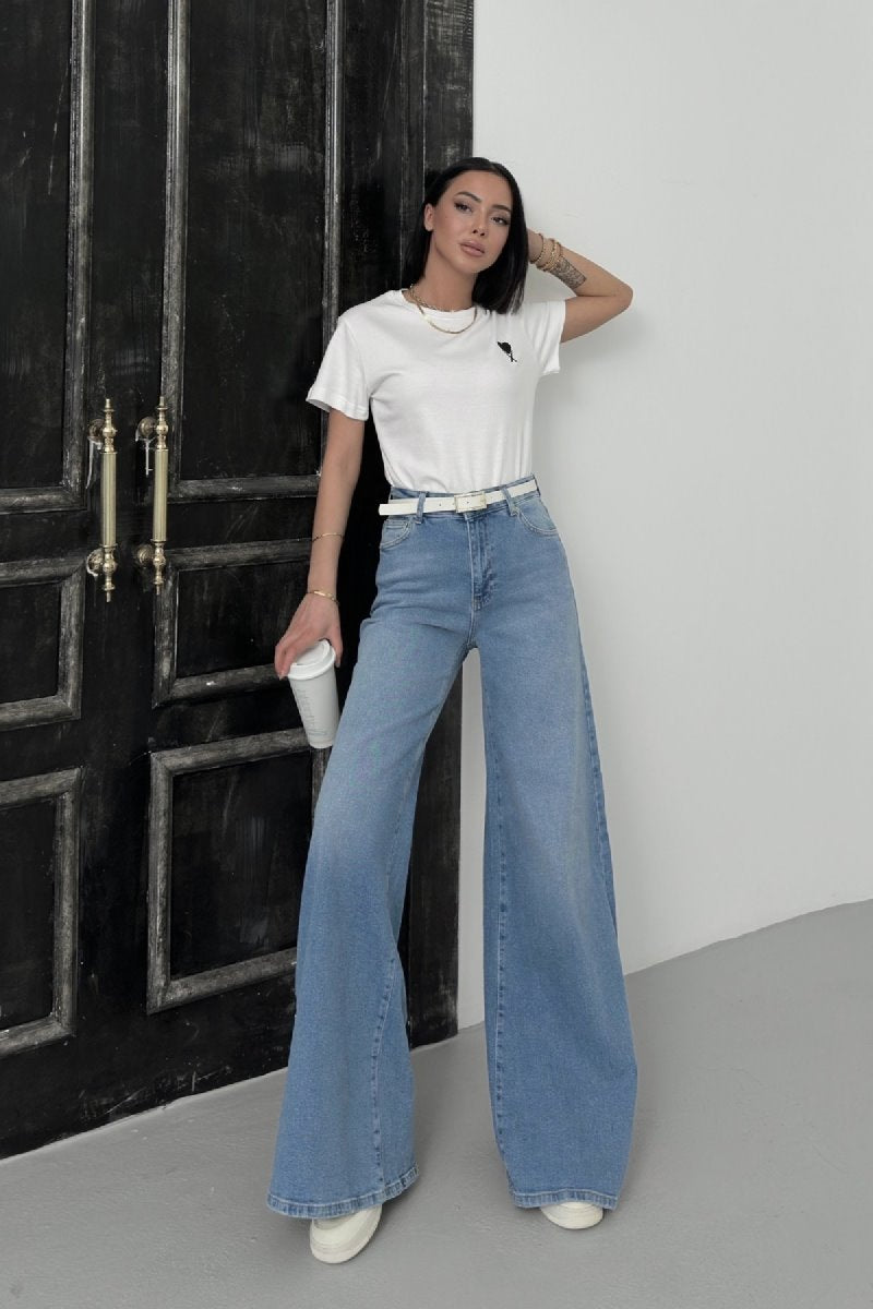 Geniş Paça Kot Pantolon 7082