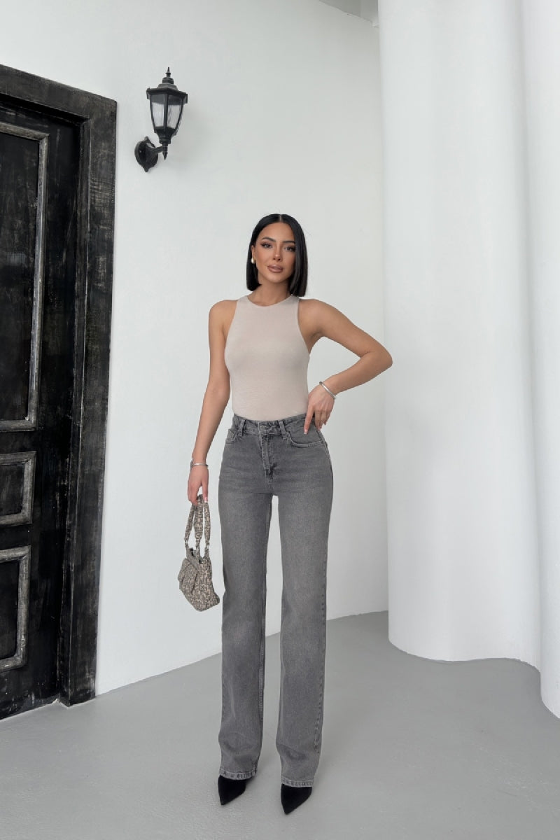 Yüksel Bel Straight Kot Pantolon 7033