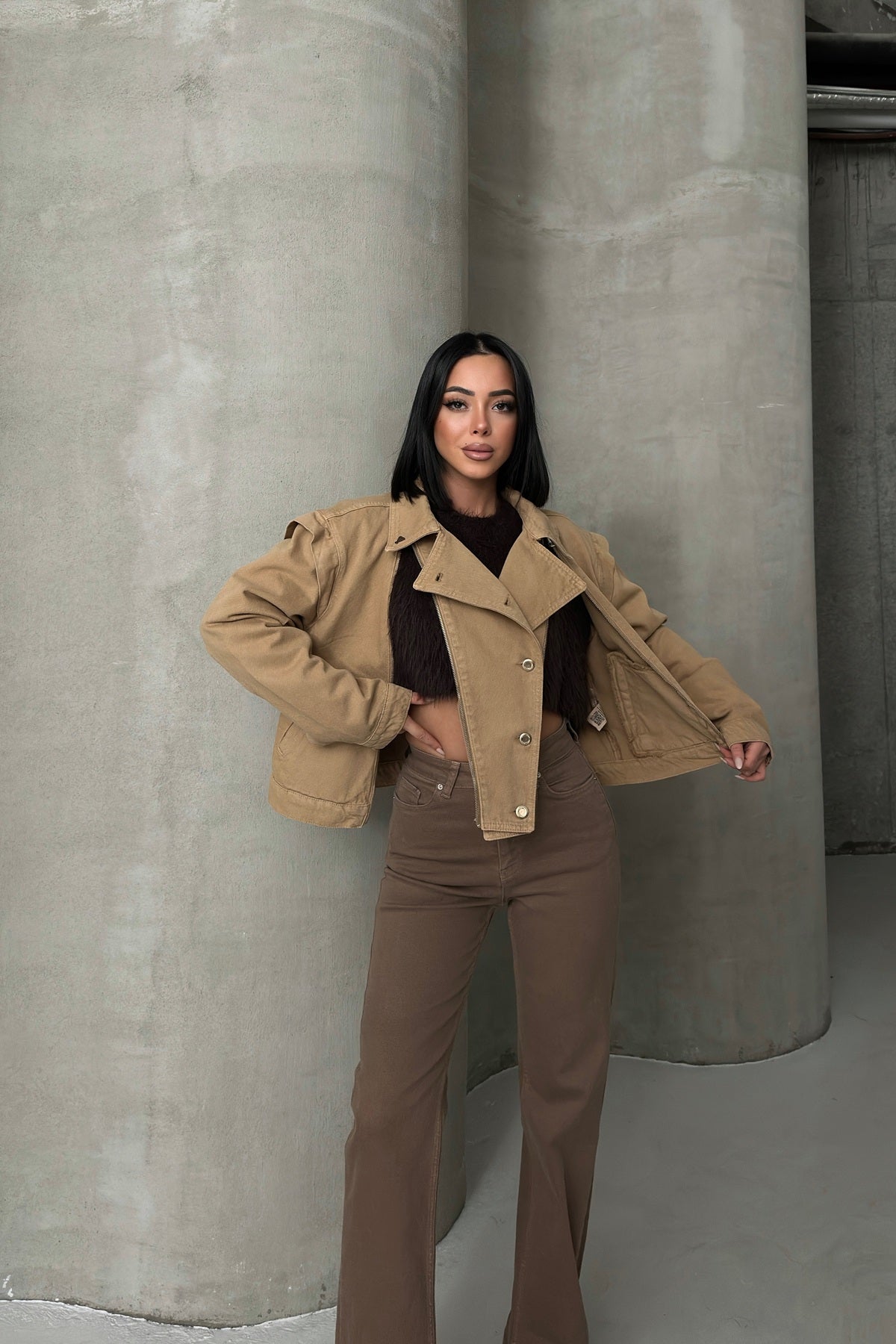 Fermuar Detaylı Kot Ceket 6141