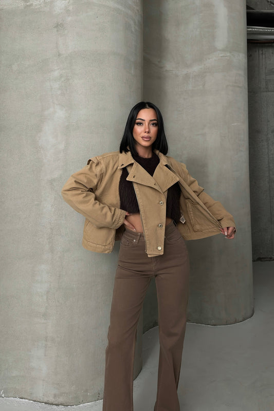 Fermuar Detaylı Kot Ceket 6141