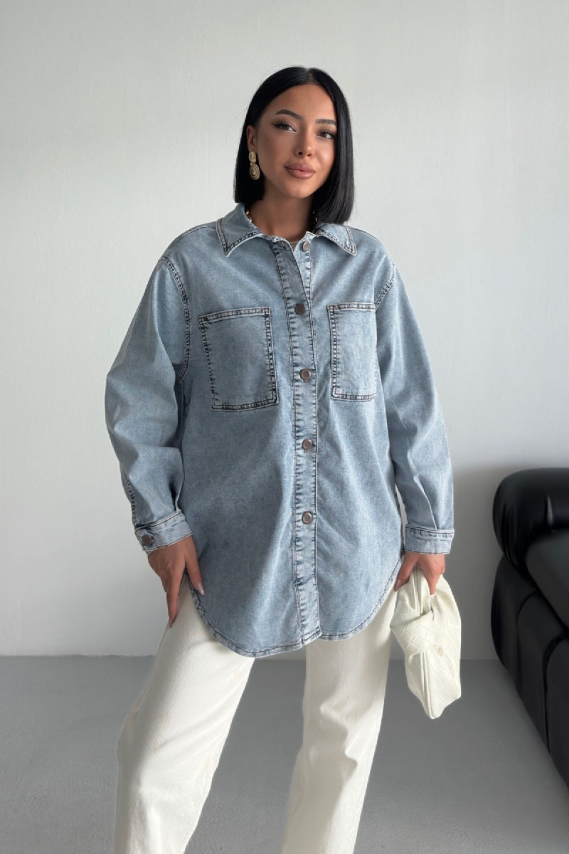 Oversize Kot Gömlek 6090